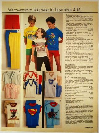 1985 Vintage Paper Print Ad Superman Motu Transformers Sleepwear Underwear Brief