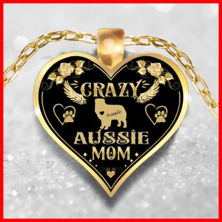 Aussie Mom Necklace,  Australian Shepherd Jewelry,  Aussie Dog Pendant