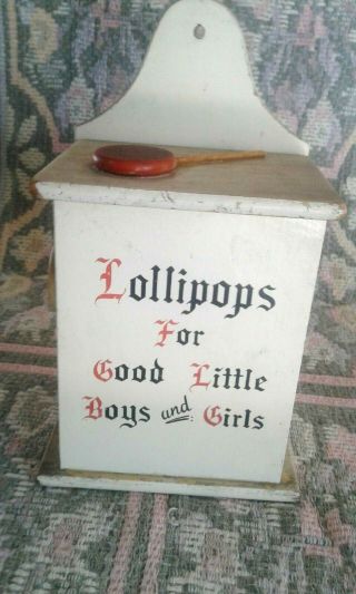 Vintage Dated1952 Wooden Lollypop Box For Good Little Boys & Girls
