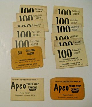 14 Vintage Apco Petroleum Products Floodwood Minn Truck Stop Advertising Tickets