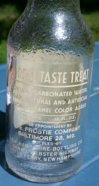BOTTLE FROSTIE ROOT BEER BOTTLED IN REEDS FERRY HAMPSHIRE PRISTINE 4