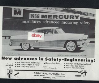 Mercury Motor Cars For 1956 Principal Motors Co Calle Principal Monterey Ca Ad