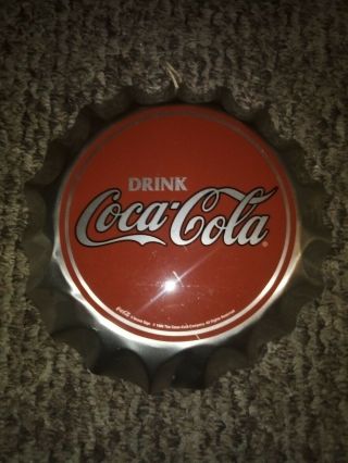 Coca Cola Bottle Cap Sign 10 Inch