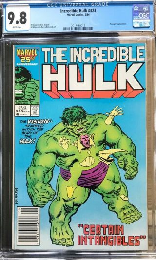 Incredible Hulk 323 Cgc 9.  8 White Pgs Vision Cover Avengers Marvel Comics