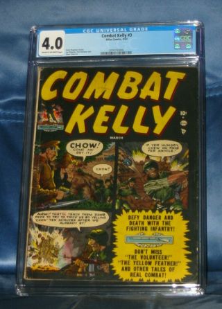 Combat Kelly 3 Cgc 4.  0 Marvel Atlas Comics 1952 1 Of 3 Graded Gene Colan Art