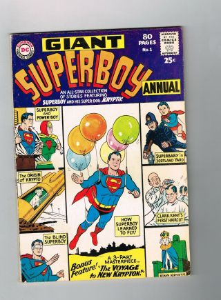 Superboy Annual 1 Grade 7.  0 80 Pages Of Silver Age Goodness