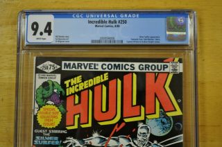 INCREDIBLE HULK 250 CGC 9.  4 NM ANNIVERSARY ISSUE SILVER SURFER APPEARANCE 1980 6