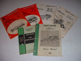 6 Vintage Operators Manuals John Deere International Idea Massey Ferguson