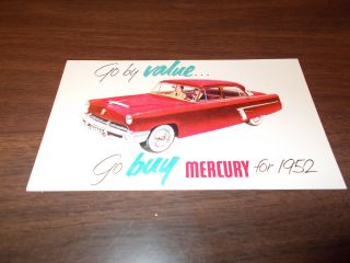 1952 Mercury Advertising Postcard