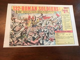 1975 Vintage 6.  5x10 Print Ad For 132 Plastic Toys Roman Soldiers Roman Civil War