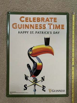 " Celebrate Guinness Time” St Patricks Day Toucan Embossed Sign