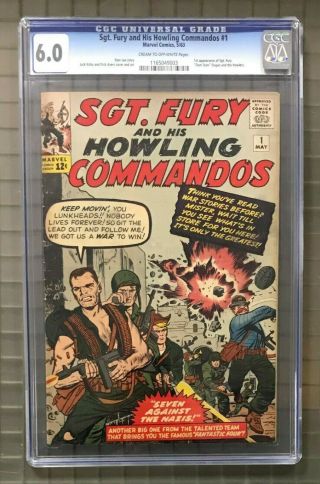 Sgt.  Fury & His Howling Commandos 1 Marvel Comics 1963 Cgc 6.  0 1st Appearance