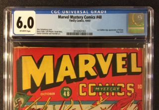 MARVEL MYSTERY COMICS 48 CGC 6.  0 Golden Age 1943 SCHOMBURG Cover VISION 10 Cent 2