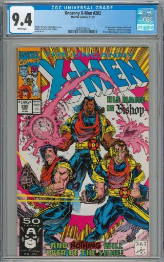 Uncanny X - Men 282 Cgc 9.  4 Nm 1st Appearance Of Bishop White Pages