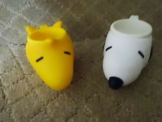 Set Of 2 Vintage Applause Peanuts - Snoopy & Woodstock Plastic Cup/mugs