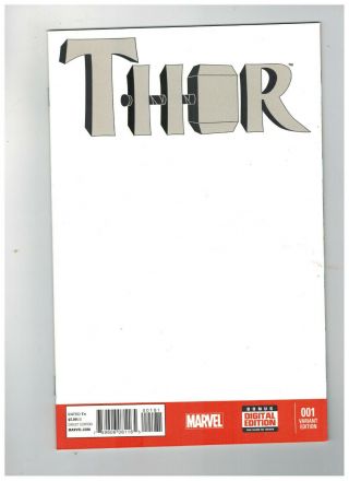 Thor 1 1st Printing - Jane Foster - Blank Variant / 2014 Marvel Comics