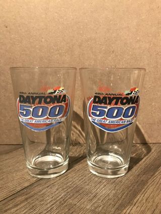 (2) Budweiser Racing Beer Glasses - 49th Annual Daytona 500 Race Cups - 2011