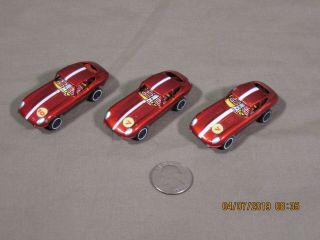 3 Vintage Marx Diecast Cars - 3 Red Jaguars