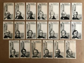 1881 Victorian Trade Card Set Complete 20 Presidents Lincoln,  Etc.