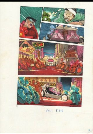 Akira Vol.  1 P.  126 Hand Drawn Color Guide By Steve Oliff