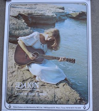 Rare Vintage Daion Guitars Music Guitar Store Display Poster Cmaj7 22x17 "