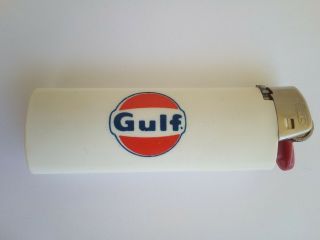 2 VINTAGE GULF OIL BIC STYLE LIGHTERS 2
