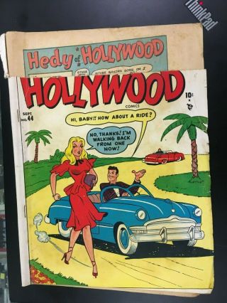 Hedy Of Hollywood 44 Vintage Golden Age Comic Pre - Code