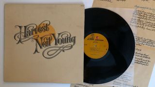 Neil Young - Harvest - 1972 Us Album Textured Cover W/ Poster Ms 2032 (vg, )