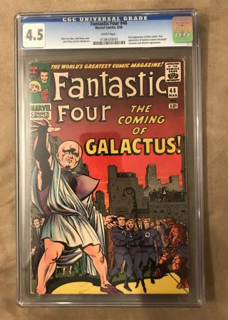Fantastic Four 48 Cgc 4.  5 White Pages Marvel 1966 1st Silver Surfer & Galactus
