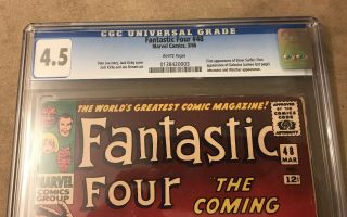 Fantastic Four 48 CGC 4.  5 White Pages Marvel 1966 1st Silver Surfer & Galactus 2