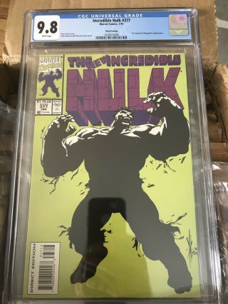 Incredible Hulk 377 3rd Third Print Cgc 9.  8 1st Professor Hulk Keown/david