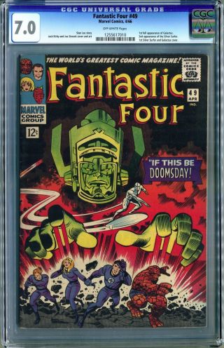 Fantastic Four 49 (marvel 4/66) Cgc 7.  0,  1st Full Appearance Of Galactus