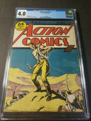 Action Comics 5 Cgc 4.  0 Very Early Superman Appearance Ow/white Pages