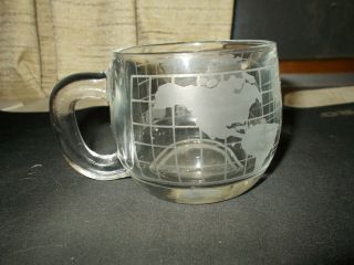 Nescafe Clear Glass Globe Coffee Mug Vintage 3