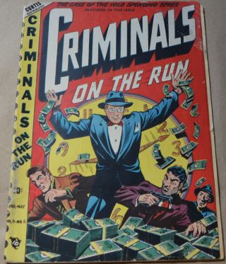 Criminals On The Run 6 (novelty Press,  1949) Dr.  Doom Appearance.  L.  B.  Cole Cover
