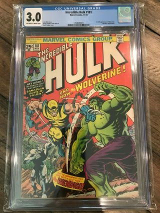 Incredible Hulk 181 Cgc 3.  0 1st Appearance Wolverine Iconic Cover & Comic
