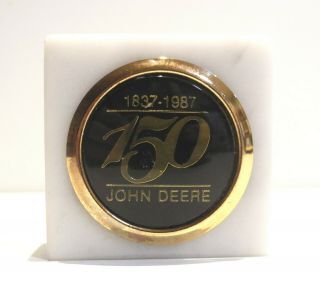 John Deere 1987 150th Anniversary Marble Desk Paperweight