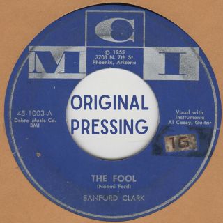 Rockabilly Orig: Sanford Clark - The Fool/lonesome For A Letter Mci - First Label