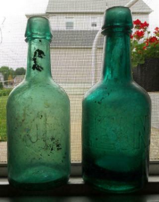 Green Philadelphia Squat Soda Ale Beer Porter Bottle Johnston & Gasslein 2
