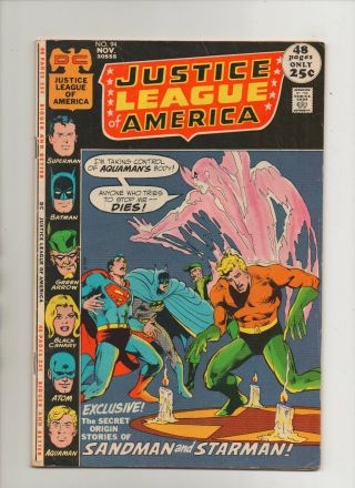 Justice League Of America 94 - Neal Adams Cover - (grade 7.  0) 1971