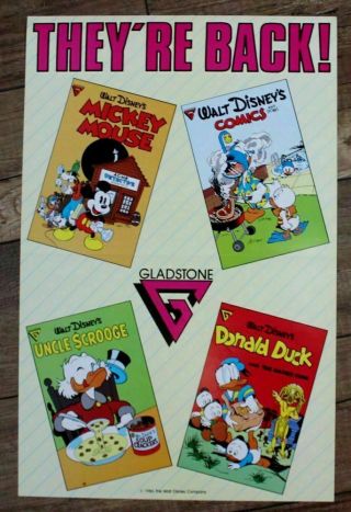 Gladstone 1986 Carl Barks Donald Duck Uncle Scrooge Mickey Mouse Disney Poster