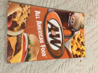 2012 A&w Root Beer Drive In Laminated Diner Style Menu Worn