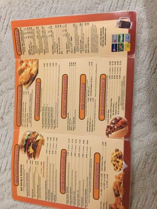 2012 A&W Root Beer Drive in laminated diner style menu worn 2