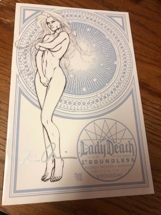 Lady Death 7,  Sdcc 2011 Wednesday Variant Signed By Brian Pulido Vfnm