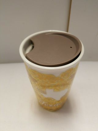 Starbucks 2016 Texas Ceramic Traveler Cup Tumbler Yellow Rose NWT 2