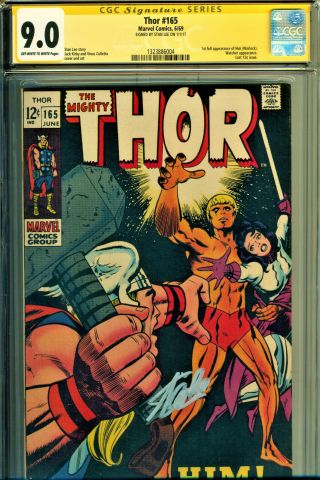 Thor 165 Cgc 9.  0 Ss Signed By Stan Lee - Jack Kirby Art - 1st App " Him " (warlock)