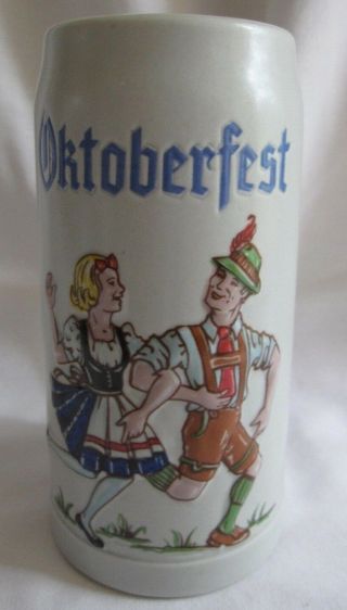 Vtg Ceramarte Brazil Beer Stein Oktoberfest Octoberfest Mug German Dancers