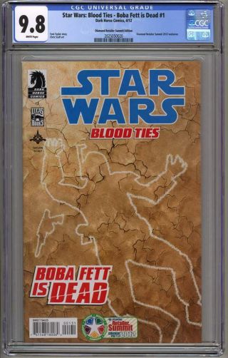 Star Wars Blood Ties Boba Fett Is Dead 1 Diamond Retailer Edition Cgc 9.  8 2012