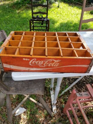 Collectible Vintage Coca Cola Wood Soda Pop Bottle Carrier Crate Box 24 Dividers
