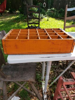 Collectible Vintage Coca Cola Wood Soda Pop Bottle Carrier Crate Box 24 Dividers 4